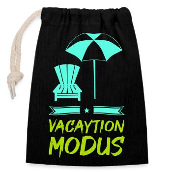 Mode vacances - Sac cadeau en coton avec cordon (14 x 20 cm) - noir - Devant