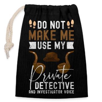 Private Detective Hot Trace Trace Police - Closable cotton gift bag (14x20cm) - black - Front
