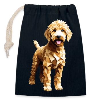 Goldendoodle Golden Doodle Hund Geometrisch - Verschließbarer Geschenkbeutel aus Baumwolle (14x20cm) - Navy - Vorne