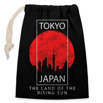 Japan Dream Trip Flag Historic - Closable cotton gift bag (14x20cm) - black - Front