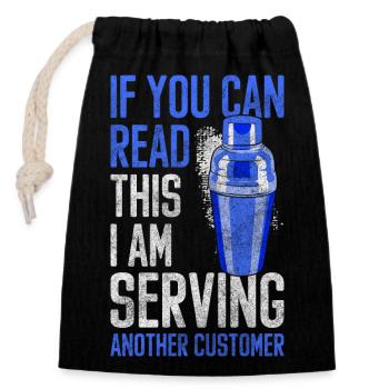 Bartender Drinks Bottle Drinks - Closable cotton gift bag (14x20cm) - black - Front