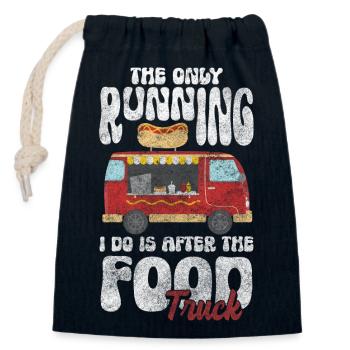 Truck Food Chef - Closable cotton gift bag (14x20cm) - navy - Front