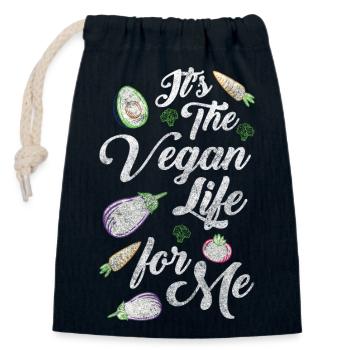 Nutrition Healthy Nature Veggie - Sac cadeau en coton avec cordon (14 x 20 cm) - bleu marine - Devant