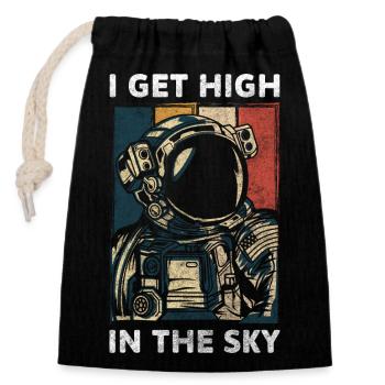 Science Planet Telescope Hobby - Sac cadeau en coton avec cordon (14 x 20 cm) - noir - Devant