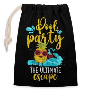 Pool Diving Recreation Water - Closable cotton gift bag (14x20cm) - black - Front
