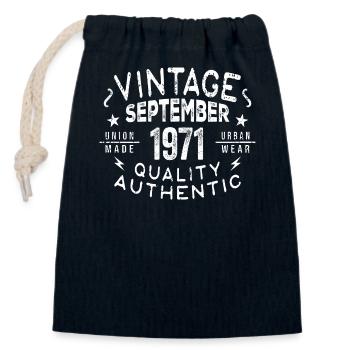 Legendär Seit September 1971 Geburtstag September - Verschließbarer Geschenkbeutel aus Baumwolle (14x20cm) - Navy - Vorne