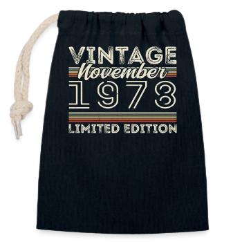 November 1978 Birthday Year November 1978 - Closable cotton gift bag (14x20cm) - navy - Front