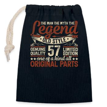 57 ans, légendes Millésime 1967 Anniversaire - Sac cadeau en coton avec cordon (14 x 20 cm) - bleu marine - Devant