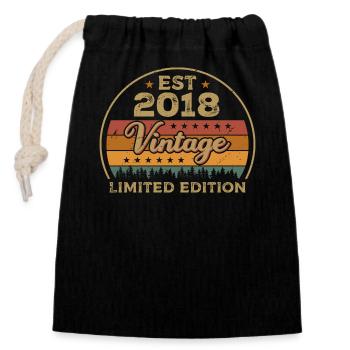 Legendary Since 2018 Birthday 2018 Vintage 2018 - Closable cotton gift bag (14x20cm) - black - Front