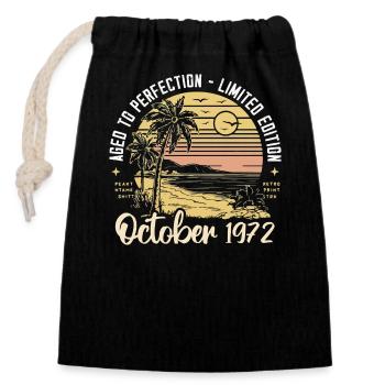 Geboren im Oktober 1972 Legendär seit Oktober 1972 - Verschließbarer Geschenkbeutel aus Baumwolle (14x20cm) - Schwarz - Vorne