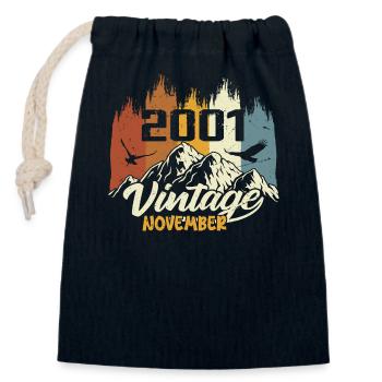 24th Birthday - Legendary since November 2001 - Closable cotton gift bag (14x20cm) - navy - Front