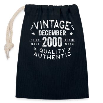 December 2000 - Great since December 2000 - Closable cotton gift bag (14x20cm) - navy - Front