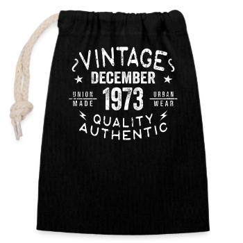 December 1973 - Great since December 1973 - Closable cotton gift bag (14x20cm) - black - Front