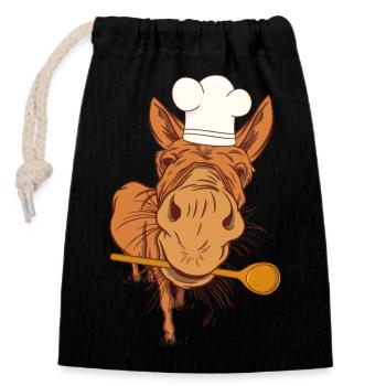 Restaurant Local Host Cook Cook Cooks - Closable cotton gift bag (14x20cm) - black - Front
