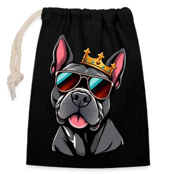 Pitbull King - Closable cotton gift bag (14x20cm) - black - Front