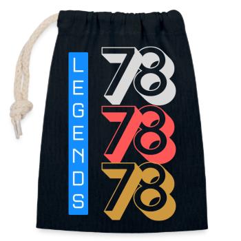 Legends 1978 Pattern - Closable cotton gift bag (14x20cm) - navy - Front