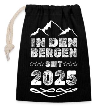 2025 - Closable cotton gift bag (14x20cm) - black - Front