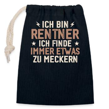 Rentner immer etwas zu meckern lustig - Verschließbarer Geschenkbeutel aus Baumwolle (14x20cm) - Navy - Vorne
