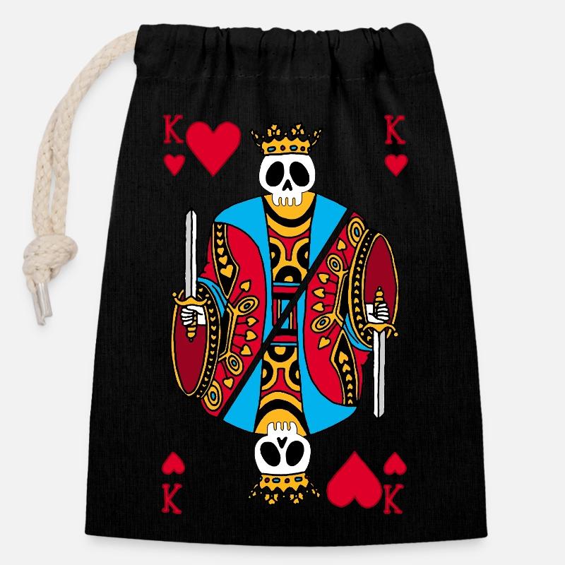 The King of Hearts is dead - Closable cotton gift bag (14x20cm) - black