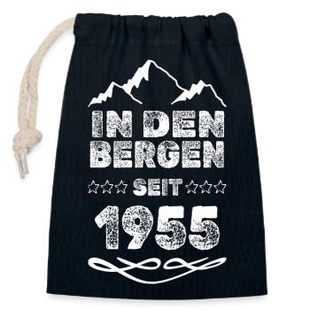 1955 - Sac cadeau en coton avec cordon (14 x 20 cm) - bleu marine - Devant