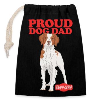Brittany Dad Epagneul Breton Chien d’arrêt cadeau - Sac cadeau en coton avec cordon (14 x 20 cm) - noir - Devant