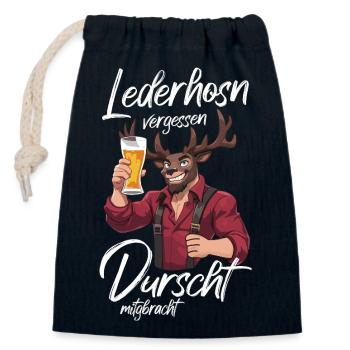 Lederhosen forgotten Bavarian dialect beer tent - Closable cotton gift bag (14x20cm) - navy - Front