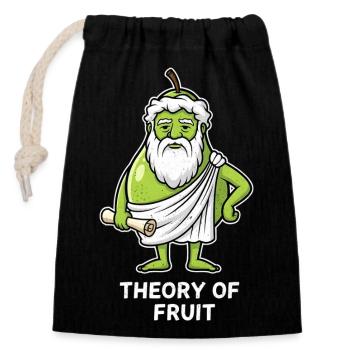 Fruit Theory Green Philosopher Pear - Closable cotton gift bag (14x20cm) - black - Front