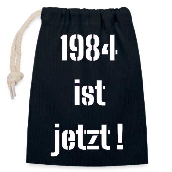 1984 IS NOW ! - Closable cotton gift bag (14x20cm) - navy - Front