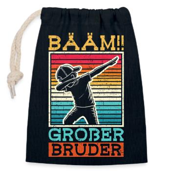 Bääm Großer Bruder Dab Lustiges Kinder Geschwister - Verschließbarer Geschenkbeutel aus Baumwolle (14x20cm) - Navy - Vorne