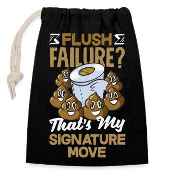 Toilet Clogging Master Funny - Closable cotton gift bag (14x20cm) - black - Front