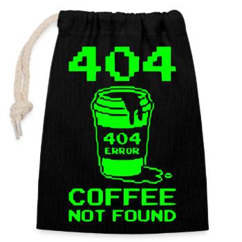 404 Not Found, Software Developer Shirt, Pullover Hoodie - Closable cotton gift bag (14x20cm) - black - Front