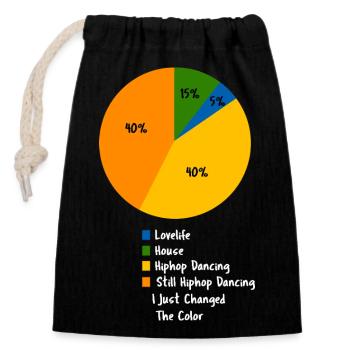 Lustiger Hip-Hop-Tanz, Pie-Chart, Straßentanz-Humor - Verschließbarer Geschenkbeutel aus Baumwolle (14x20cm) - Schwarz - Vorne