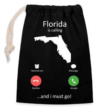 Florida Calling und I Must Go Phone Interface-Kunst - Verschließbarer Geschenkbeutel aus Baumwolle (14x20cm) - Schwarz - Vorne