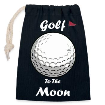 Golf To The Moon - Closable cotton gift bag (14x20cm) - navy - Front