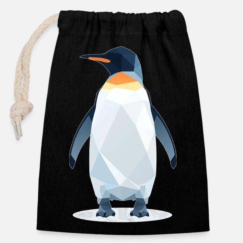 Penguin Style - Closable cotton gift bag (14x20cm) - black