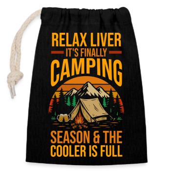 Camping Bonfire Camp Life Forest Camper - Verschließbarer Geschenkbeutel aus Baumwolle (14x20cm) - Schwarz - Vorne