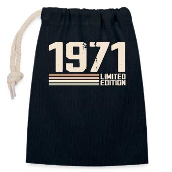 1971 Jahrgang 1971 Geburtstag 1971 Retro 1971 - Verschließbarer Geschenkbeutel aus Baumwolle (14x20cm) - Navy - Vorne