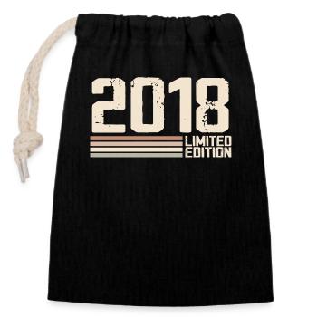 2018 Vintage 2018 Birthday 2018 Retro 2018 - Closable cotton gift bag (14x20cm) - black - Front