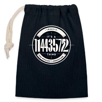 1443572 Exclusive Identity Badge - Closable cotton gift bag (14x20cm) - navy - Front