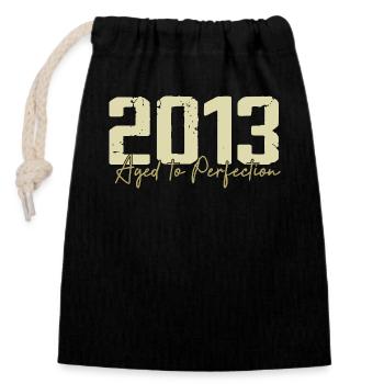 Original 2013 Rétro 2013 Cadeau d’anniversaire 2013 - Sac cadeau en coton avec cordon (14 x 20 cm) - noir - Devant