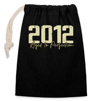 Original 2012 Rétro 2012 Cadeau d’anniversaire 2012 - Sac cadeau en coton avec cordon (14 x 20 cm) - noir - Devant