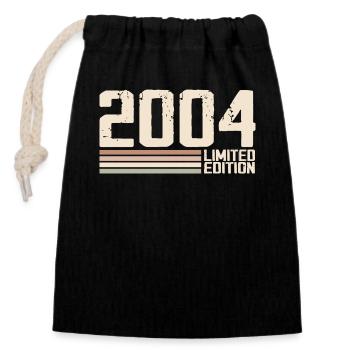 2004 Jahrgang 2004 Geburtstag 2004 Retro 2004 - Verschließbarer Geschenkbeutel aus Baumwolle (14x20cm) - Schwarz - Vorne