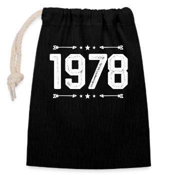 Millésime 1978 Millésime 47ème anniversaire 1978. - Sac cadeau en coton avec cordon (14 x 20 cm) - noir - Devant