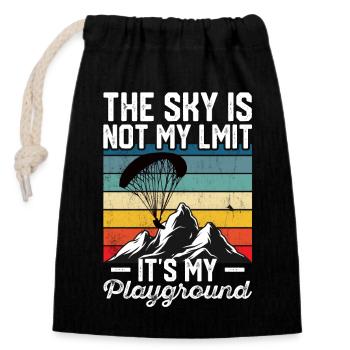 Paragliding - Playground XC - Closable cotton gift bag (14x20cm) - black - Front