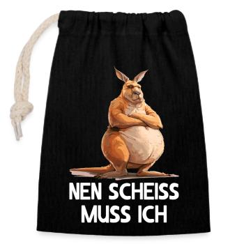 Kangaroo marsupial Kangaroo I have to fuck - Closable cotton gift bag (14x20cm) - black - Front