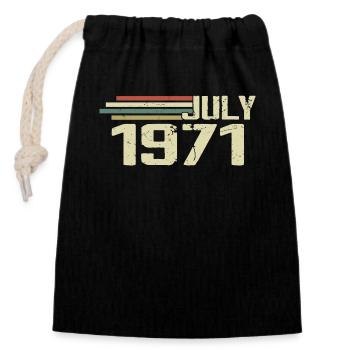 Birthday July 1971 Year 1971 July Year 1971 - Closable cotton gift bag (14x20cm) - black - Front