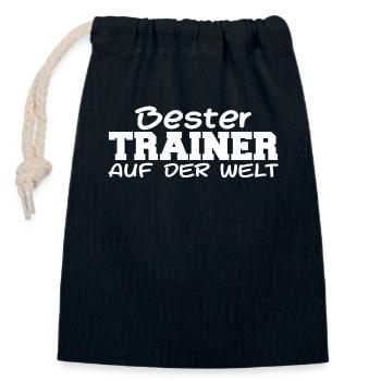Bester Trainer Training Teamtrainer Trainieren - Verschließbarer Geschenkbeutel aus Baumwolle (14x20cm) - Navy - Vorne