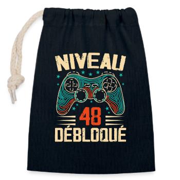 1976 48th Anniversary Gifts, 48 Year Adventure - Closable cotton gift bag (14x20cm) - navy - Front
