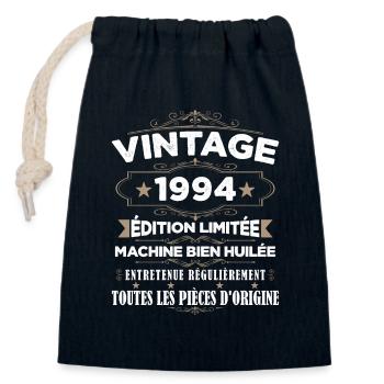 Vintage 1994 Édition Limitée - Sac cadeau en coton avec cordon (14 x 20 cm) - bleu marine - Devant