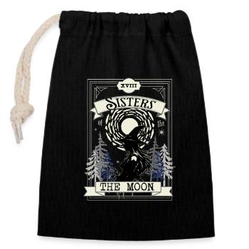 Tarot inspired Witch design - Closable cotton gift bag (14x20cm) - black - Front